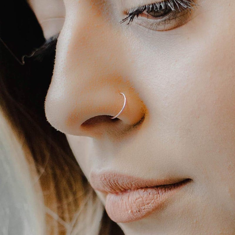 FECTAS Nose Rings Hoops Surgical Steel 18g 20g Gauge 6mm 8mm 10mm 12mm Earrings Piercing Hoops Jewelry for Men Women - Image 5